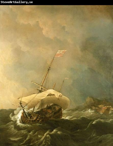 Willem Van de Velde The Younger An English Ship in a Gale Trying to Claw off a Lee Shore